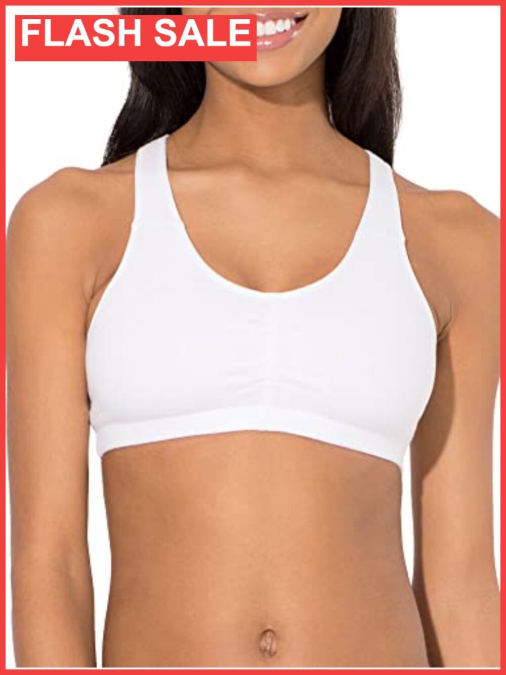 Women's Racerback Sports Bra Cotton 3-Pack Pull-Over Light Support
